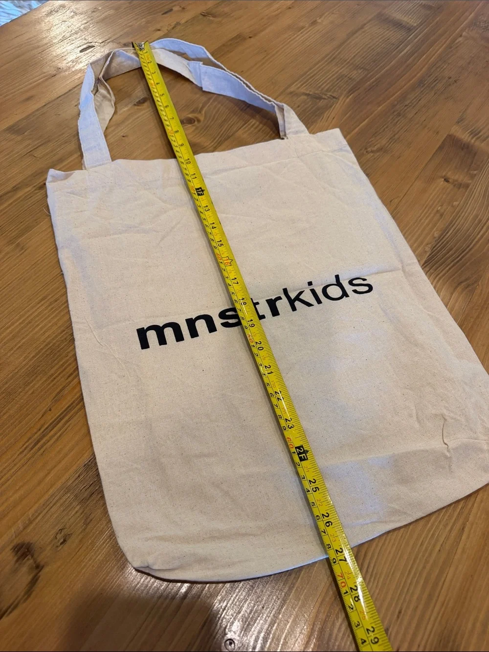 Munster Natural Canvas Tote with Black mnstrkids Logo